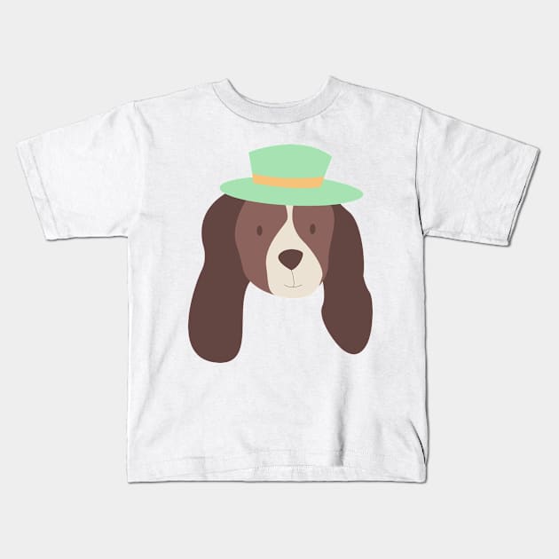 Cute dog in a hat Kids T-Shirt by lunaa_magic